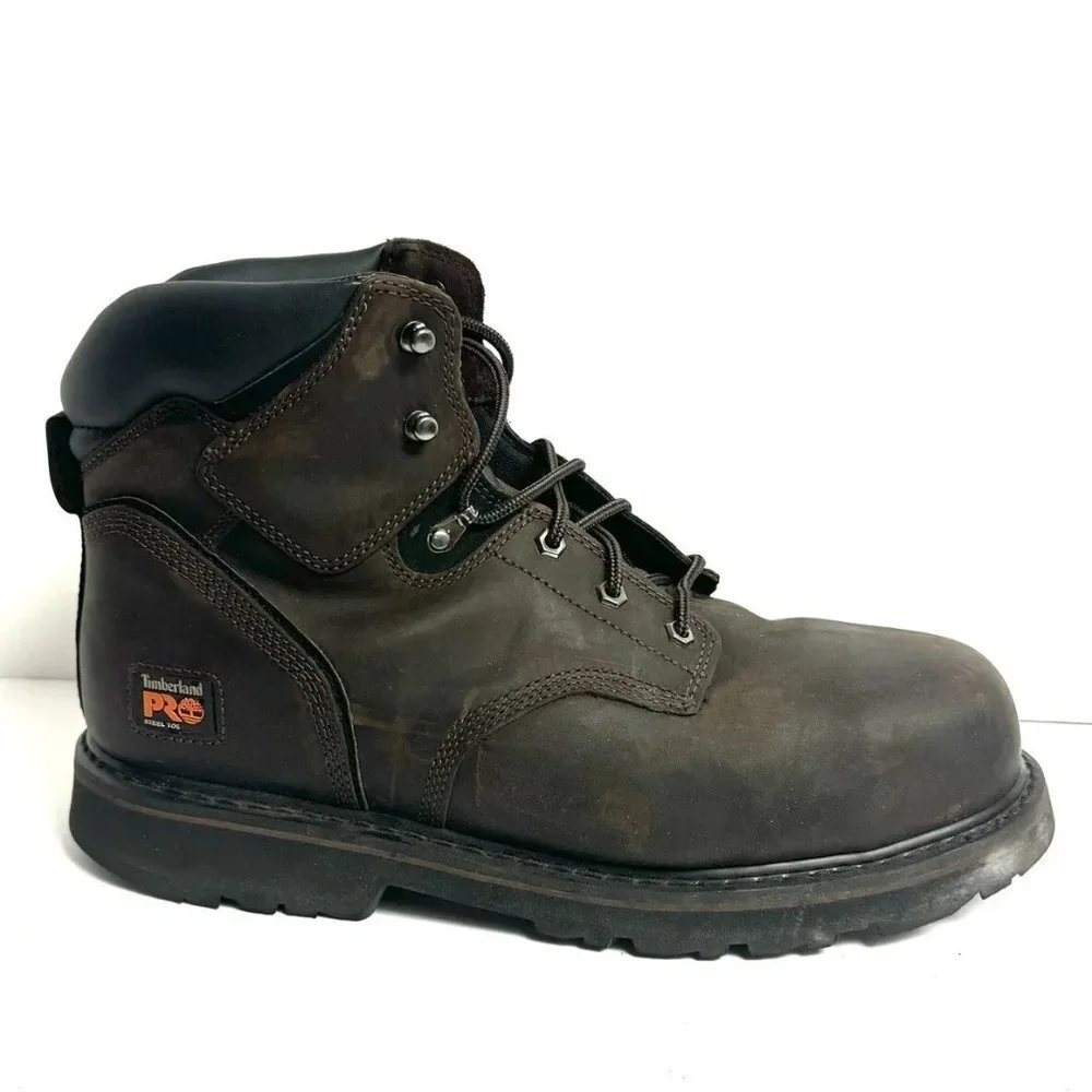 Timberland Pro Mens Pit Boss Steel Toe Work Boot Brown Size 14Wide